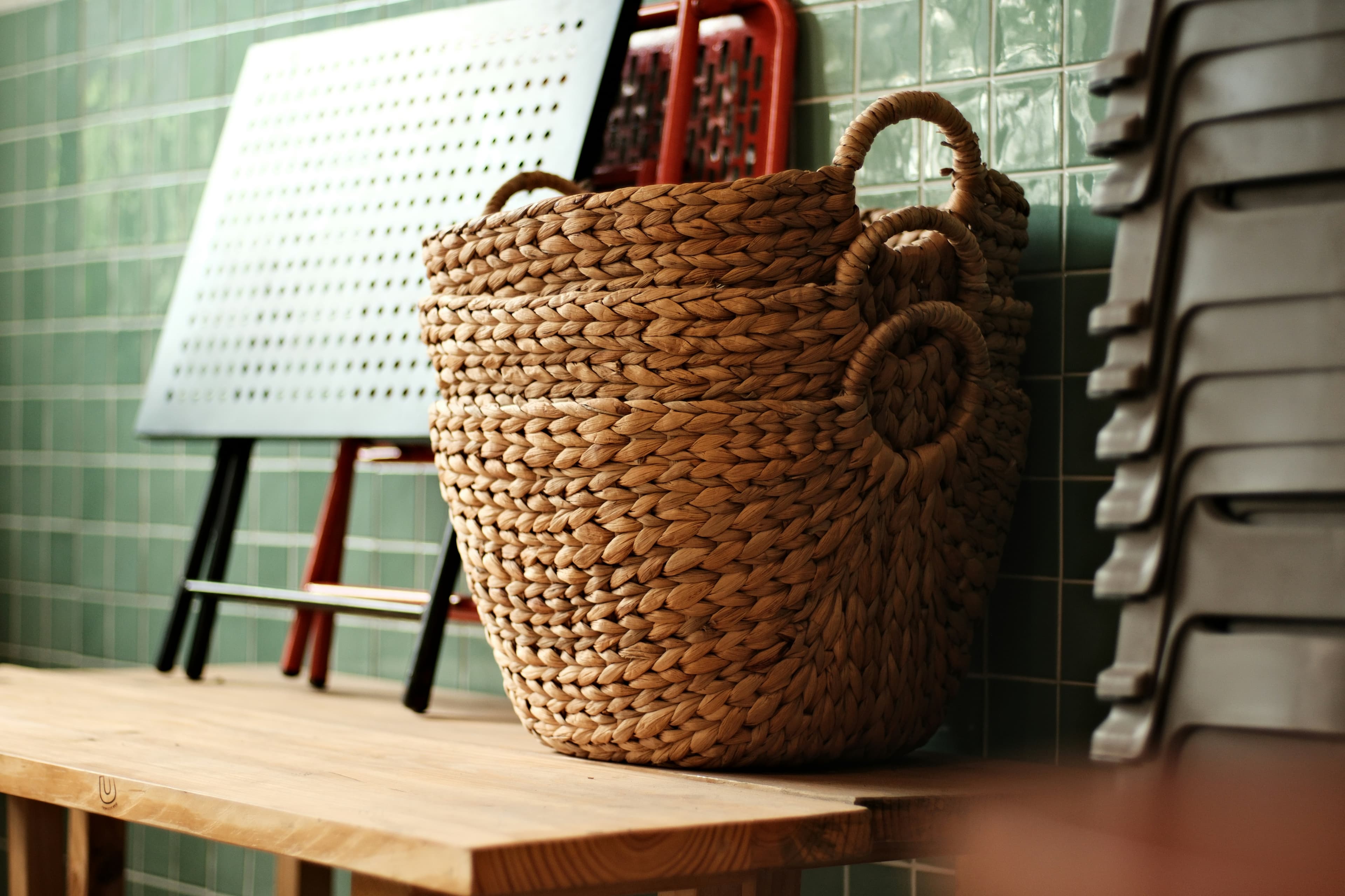 Woven basket selected for decorative storage